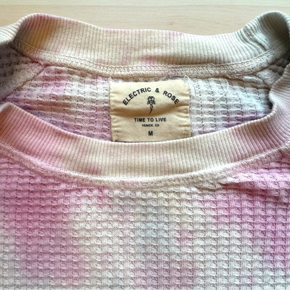 Electric & Rose Time To Live Waffle Knit Tie Dye Pullover - M View 6